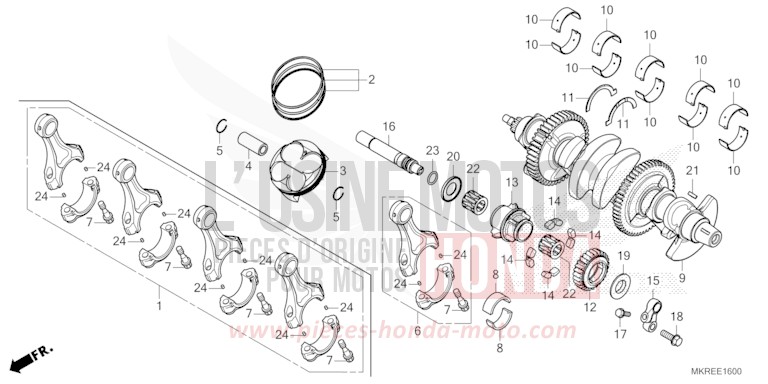 VILEBREQUIN/PISTON de CBR1000RR "Fireblade" GRAND PRIX RED (R380) de 2024